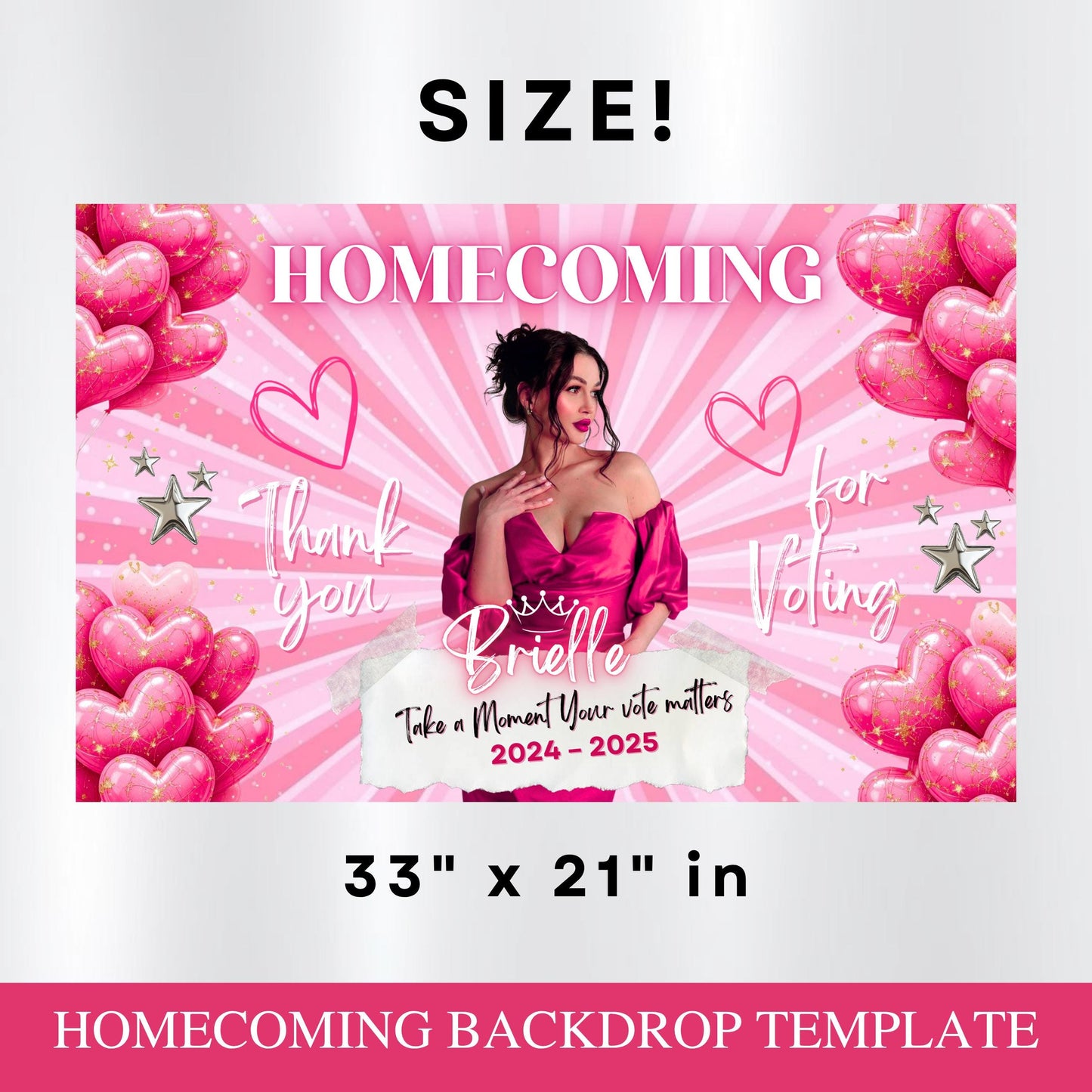 Homecoming Backdrop, Homecoming Banner Template, 2025 Hoco Party Backdrop, Homecoming Queen Banner, Canva Template Instant Download