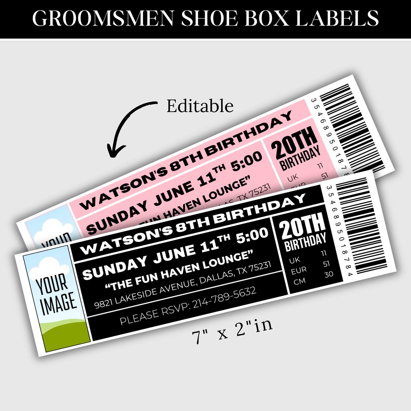 Groomsmen Proposal Shoe Box Labels, Printable Bridesmaid Groomsman Proposal Sticker Labels, Canva Editable Template, Instant Download