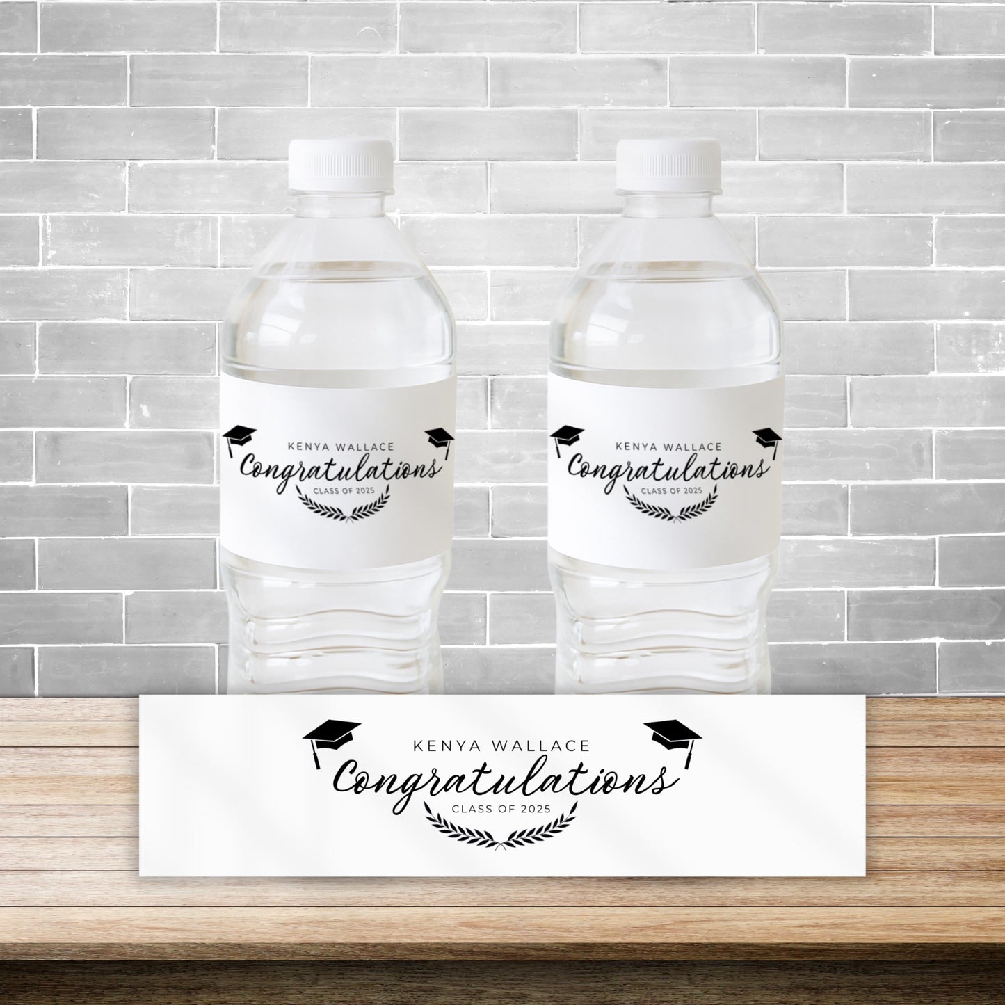 Graduation Party Water Bottle Label, Class of 2025 Graduation Bottle Labels, Water Bottle Labels, Grad Party Bottle Labels, Canva Template