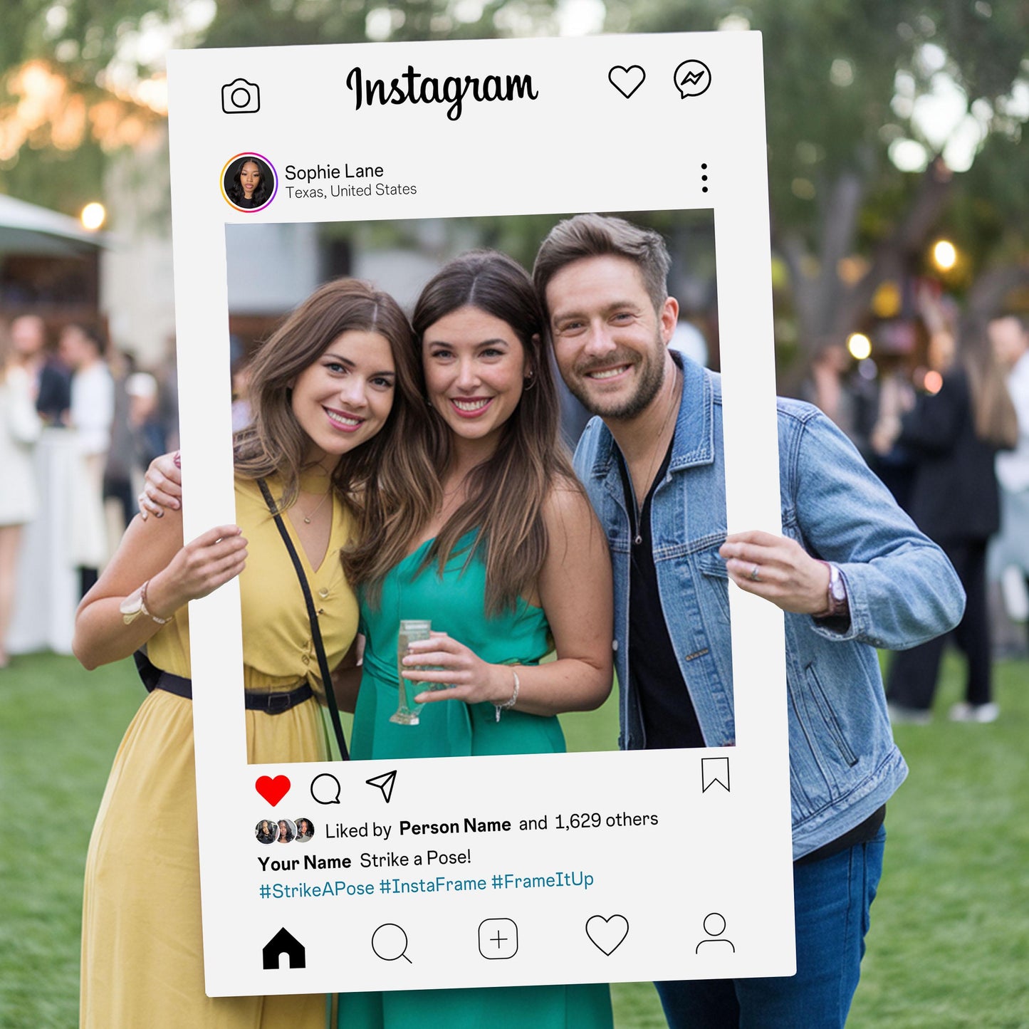 Instagram Frame Canva Template, Instagram Frame For Photo booth, Blogger, Wedding, Instaframe, Selfie Frame, Photo Prop Frame Template