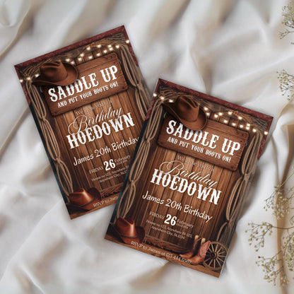 Cowboy Birthday Invitation, Western Birthday Invitation, Cowgirl Party Invitation Western Hoedown Birthday Party Invitation, Western Invite