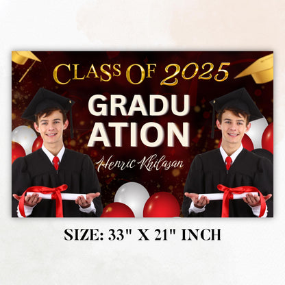 Graduation Backdrop Bundle, 4 Editable Graduate Backdrops, Canva Grad Party Decor,Class of 2025 Backdrop,Grad Backdrop,Grad Party Backdrop
