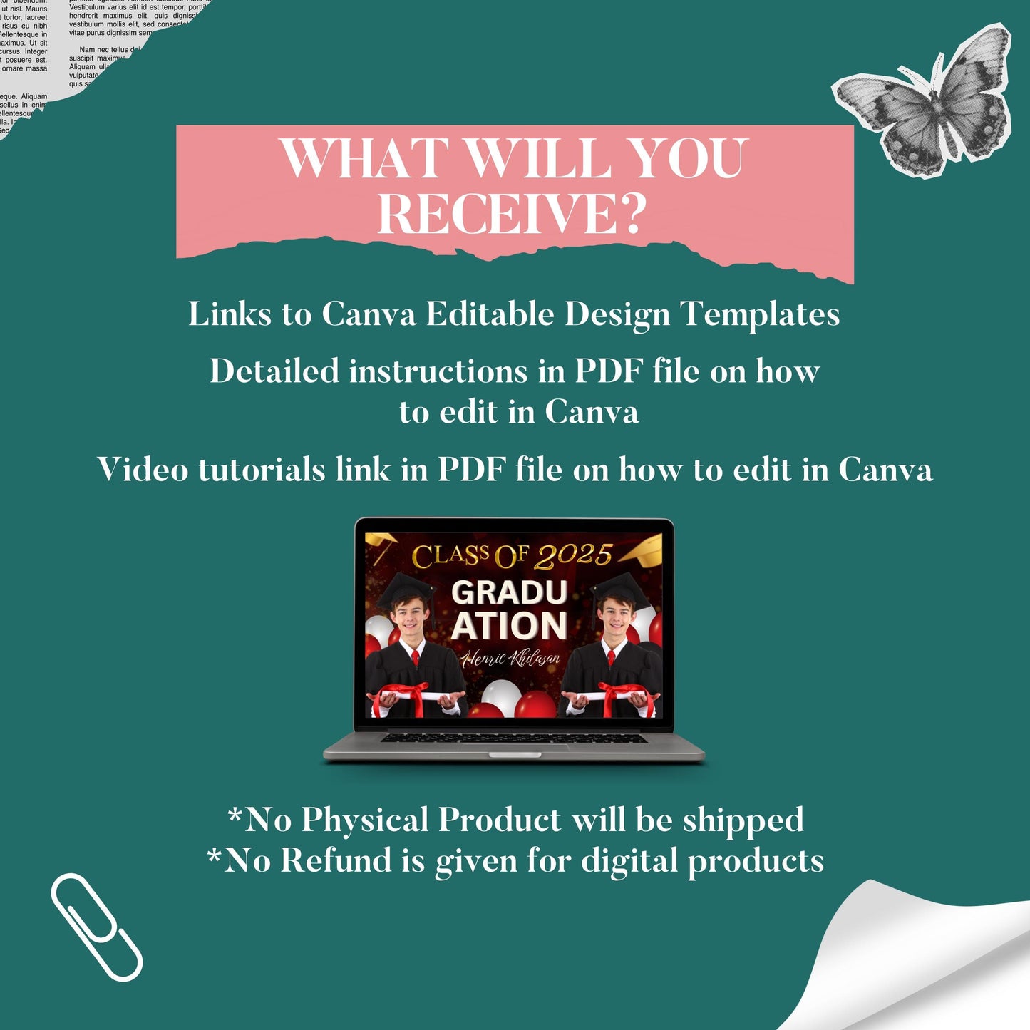 Graduation Backdrop Bundle, 4 Editable Graduate Backdrops, Canva Grad Party Decor,Class of 2025 Backdrop,Grad Backdrop,Grad Party Backdrop