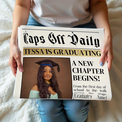 Graduation Newspaper Template, Photo 2025 Grad Newspaper Template,Large Graduation Newspaper,Class of 2025 Graduation Party Invite Newspaper