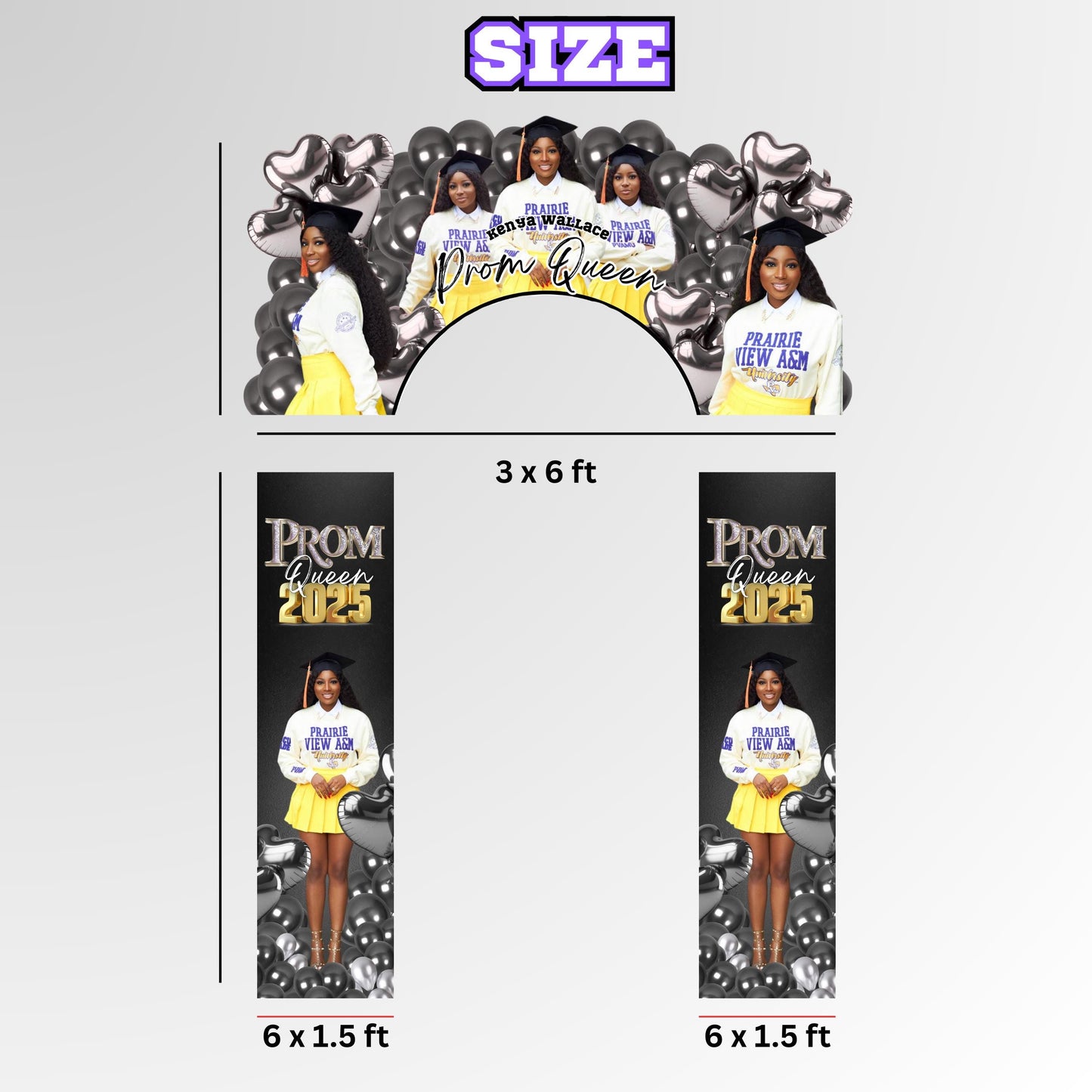 PROM 2025 send off ENTRY ARCH Template,Prom Send Off Arch Decor,Purple Balloon Prom Entry Photo arch,Prom Welcome Arch,Prom Arch template