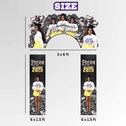 PROM 2025 send off ENTRY ARCH Template,Prom Send Off Arch Decor,Purple Balloon Prom Entry Photo arch,Prom Welcome Arch,Prom Arch template