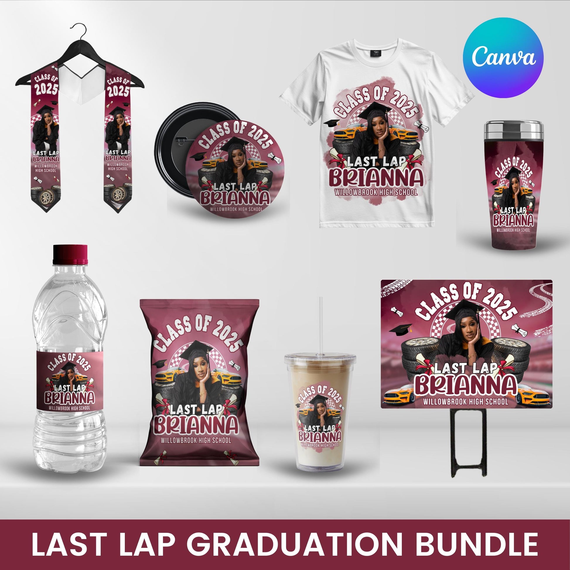 Last Lap Graduation Bundle, Graduation Bundle, Graduation Stole, 3d Graduation Shirt, Graduation Chip  Bag, Graduation Party Favors Bundle