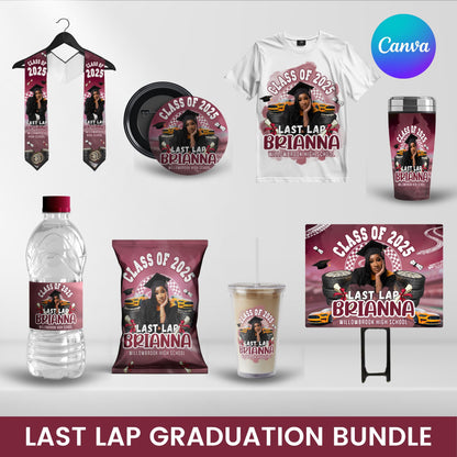 Last Lap Graduation Bundle, Graduation Bundle, Graduation Stole, 3d Graduation Shirt, Graduation Chip  Bag, Graduation Party Favors Bundle