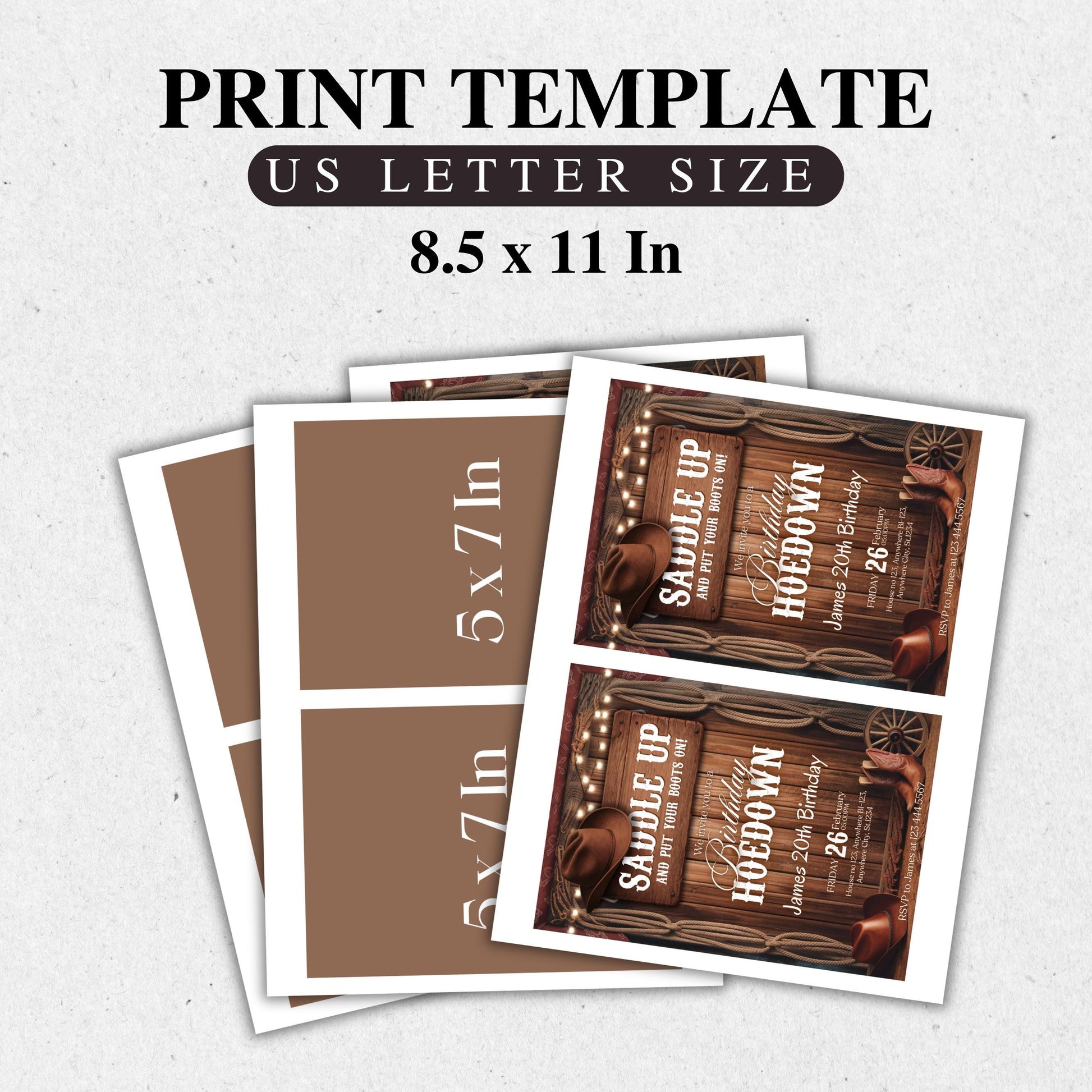 Cowboy Birthday Invitation, Western Birthday Invitation, Cowgirl Party Invitation Western Hoedown Birthday Party Invitation, Western Invite