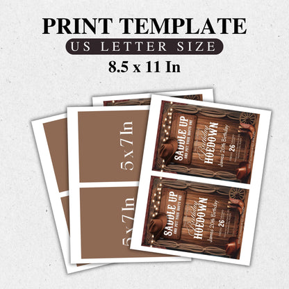 Cowboy Birthday Invitation, Western Birthday Invitation, Cowgirl Party Invitation Western Hoedown Birthday Party Invitation, Western Invite