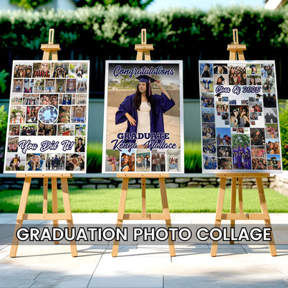 Graduation Photo Collage Template, Graduation Welcome Sign, Graduation Party Poster, Photo Board Template,Senior Photo Collage,24x36 Collage