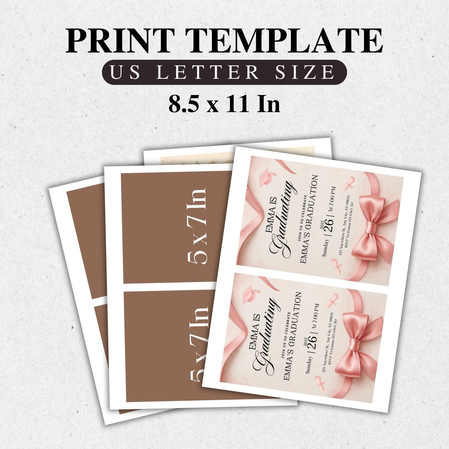 Pink Bow Graduation Invitation, Pink Coquette Bow Graduation Invite, Bow Grad Invitation, Coquette Grad Invite, Class 2025 Grad Invitation