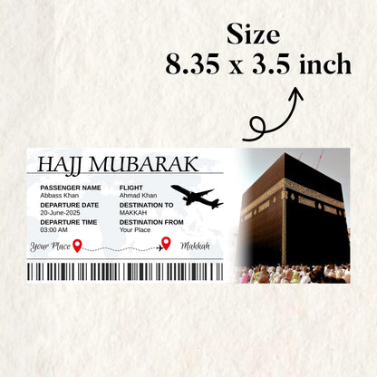 Hajj Boarding Pass, Editable Umrah Mubarak Boarding Pass, Hajj Plane Ticket, Makkah Umrah Gift, Islamic Travel Ticket, Journey Gift to Umrah