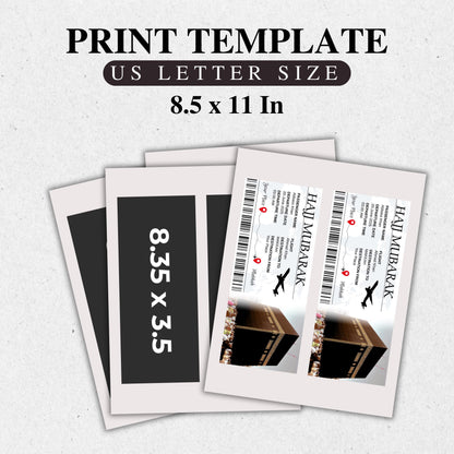 Hajj Boarding Pass, Editable Umrah Mubarak Boarding Pass, Hajj Plane Ticket, Makkah Umrah Gift, Islamic Travel Ticket, Journey Gift to Umrah