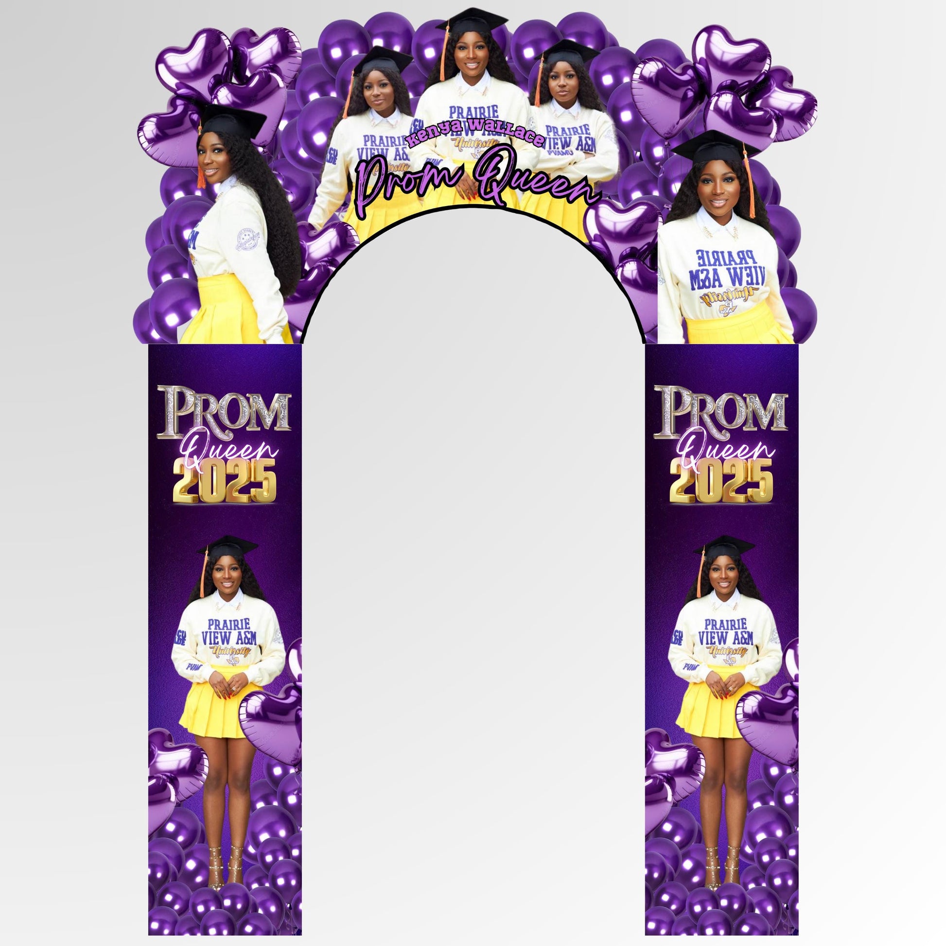Prom Send Off Arch Decor,Canva Prom Decor Party,Prom Photo Backdrop,Prom Welcome Arch,Prom Purple Arch Backdrop,Class of 2025 Arch Decor