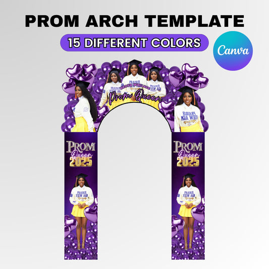 PROM 2025 send off ENTRY ARCH Template,Prom Send Off Arch Decor,Purple Balloon Prom Entry Photo arch,Prom Welcome Arch,Prom Arch template