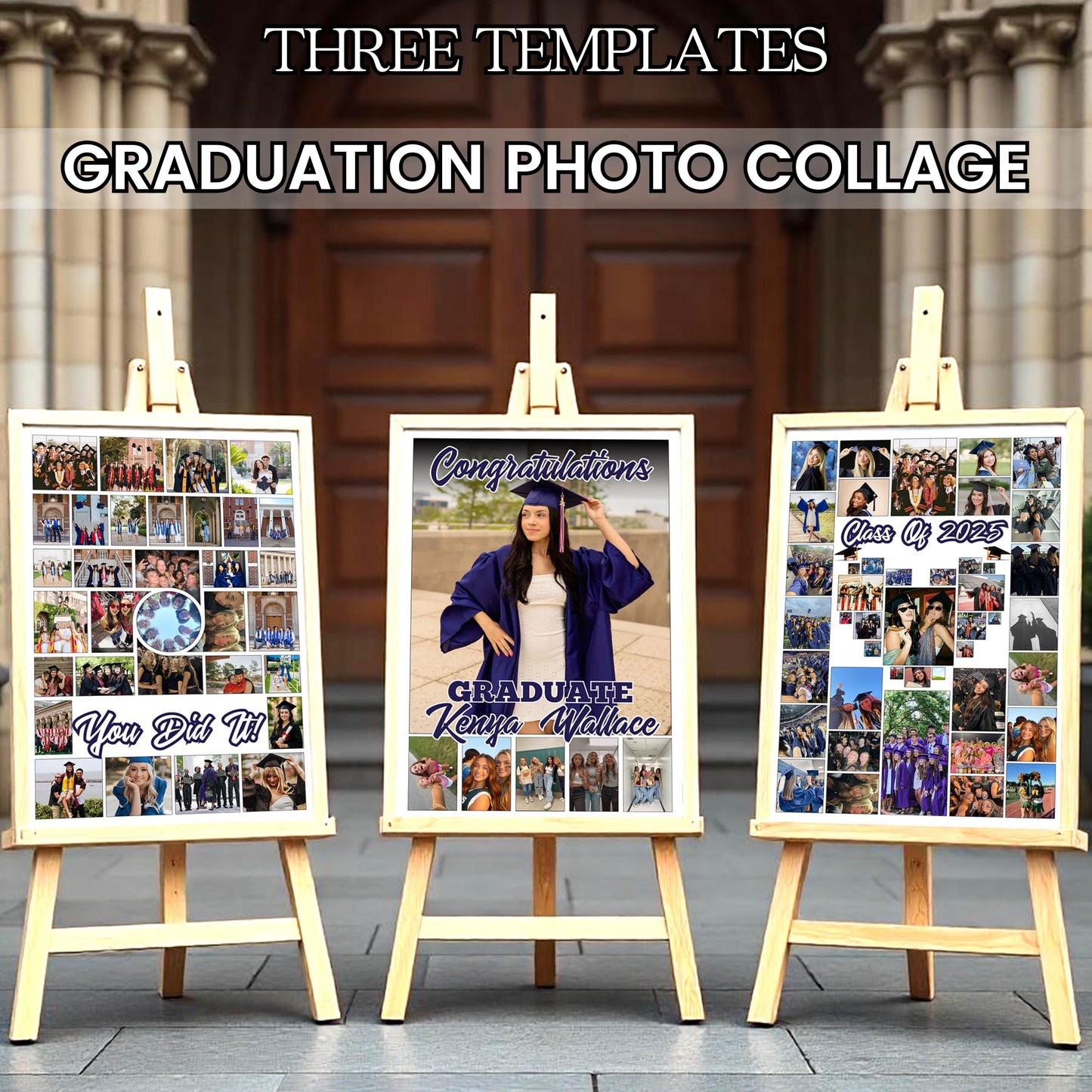 Graduation Photo Collage Template, Graduation Welcome Sign, Graduation Party Poster, Photo Board Template,Senior Photo Collage,24x36 Collage