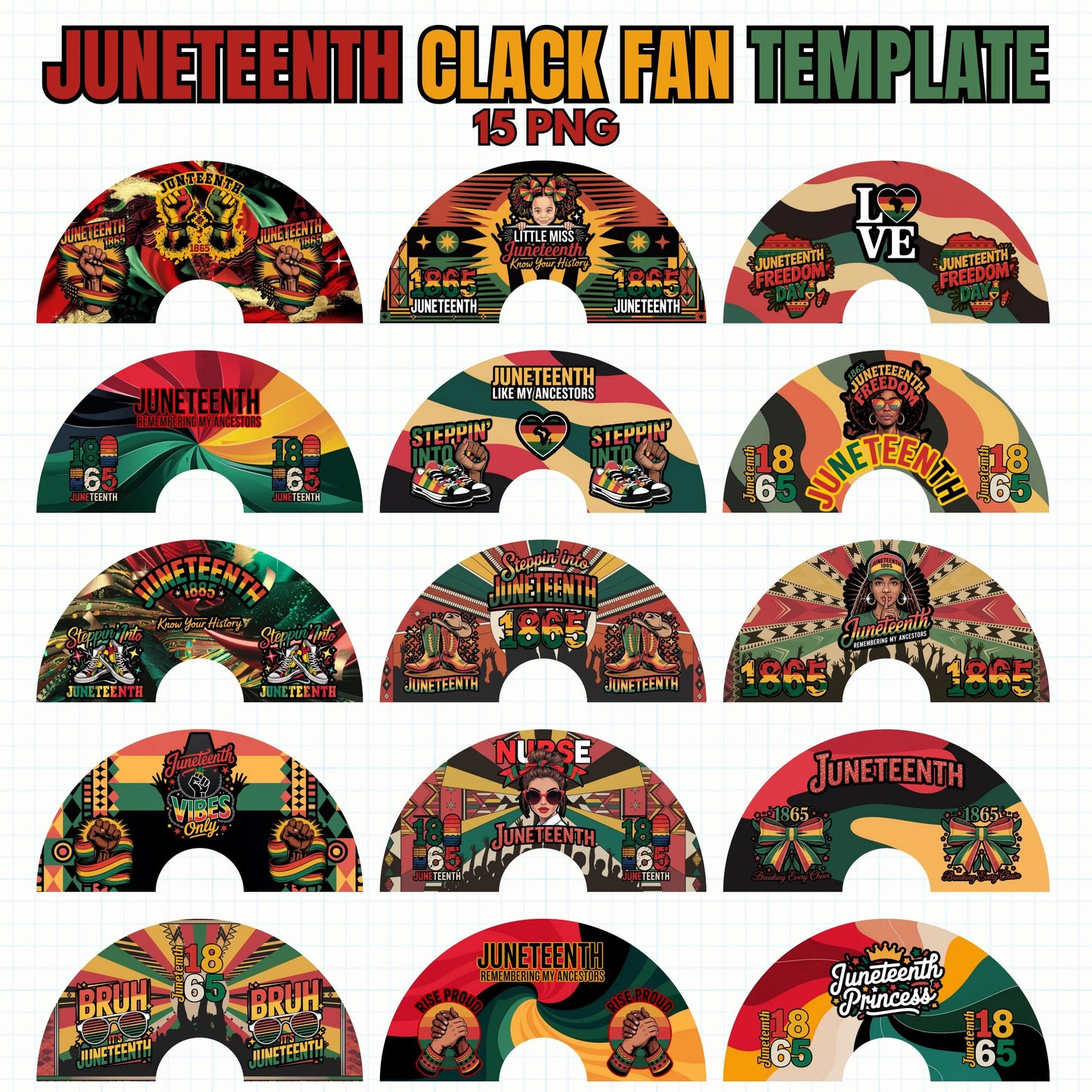 Juneteenth Clack Fan Templates, 15 Juneteenth Fan, Clack fan,Clack Fan Png, Clack Fan Templates, Juneteenth Pngs, Juneteenth Design Template