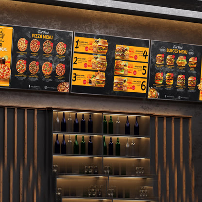 Animated Digital Download Tv Restaurant Menu Template, catering menu, Restaurant menu Display screen, Editable menu Board, Canva template