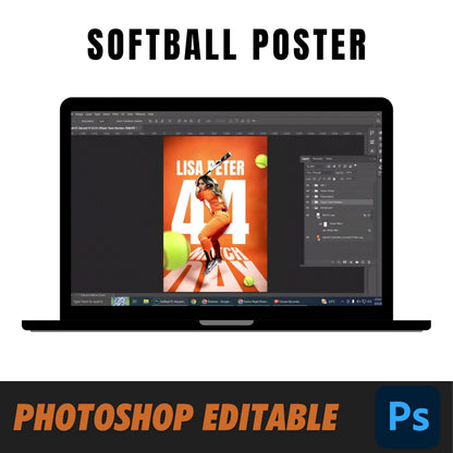 Senior Night Gift, Senior Night Poster Softball, Softball Banner, College Sports, Editable Poster in Photoshop, Instant Download