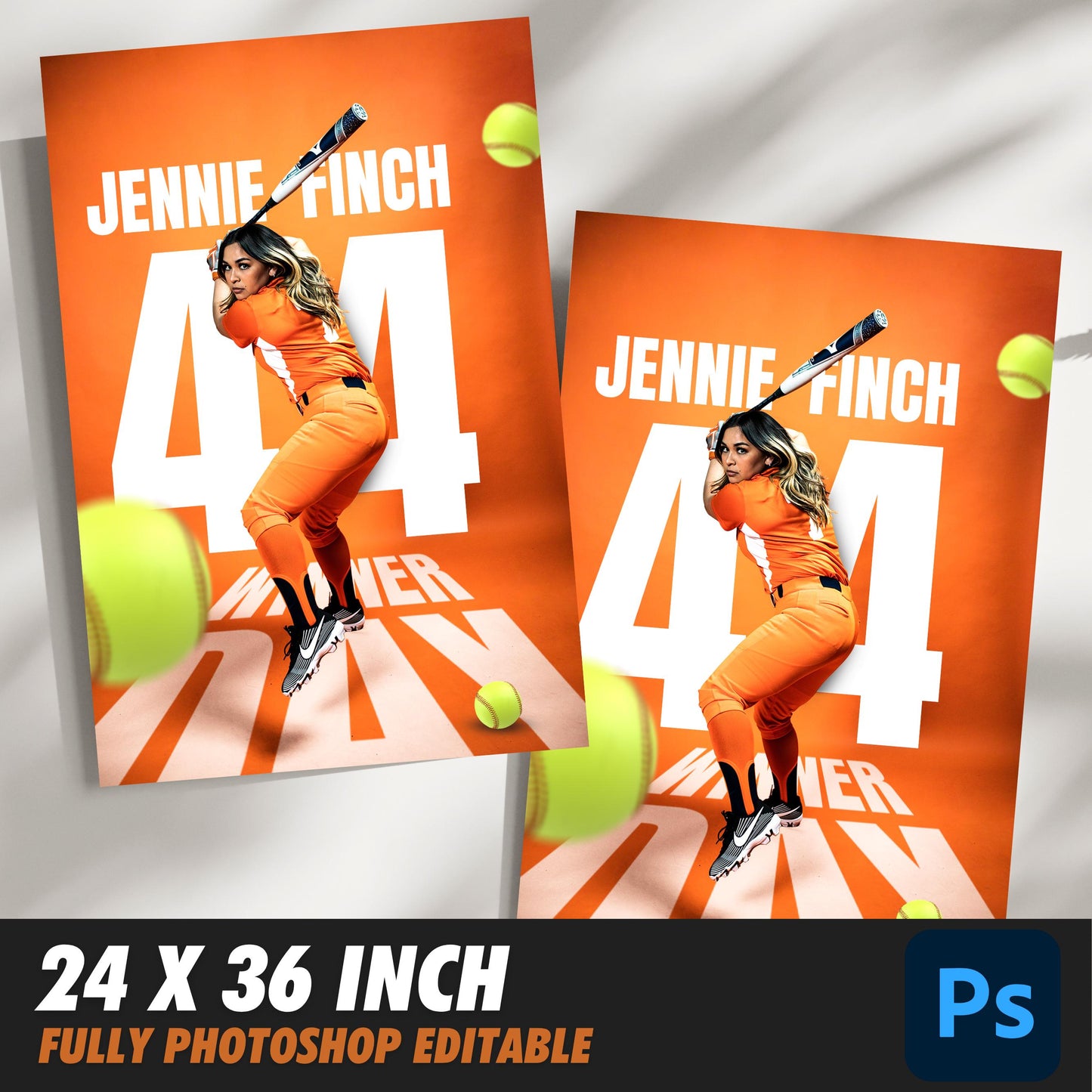 Senior Night Gift, Senior Night Poster Softball, Softball Banner, College Sports, Editable Poster in Photoshop, Instant Download