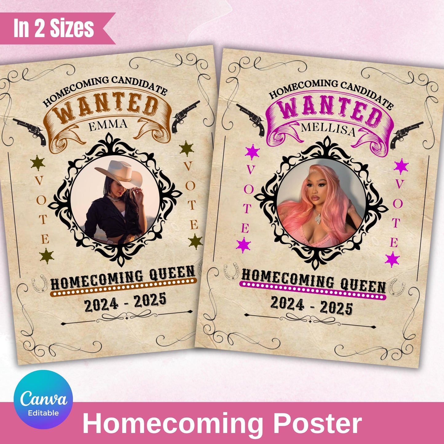 Editable Wanted Poster Homecoming Queen, Homecoming Poster, Homecoming Campaign, Class Treasurer, Class President, Edit then Print poster