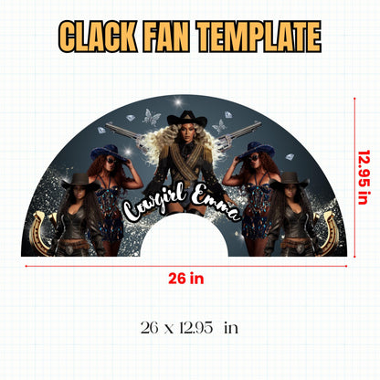 Cowboy Carter Inspired Clack Fan Template, Clack Fan Squad Png, Cowgirl Fan Template, Western Clack Fan Design, Cowgirl Carter Clack Fan Png