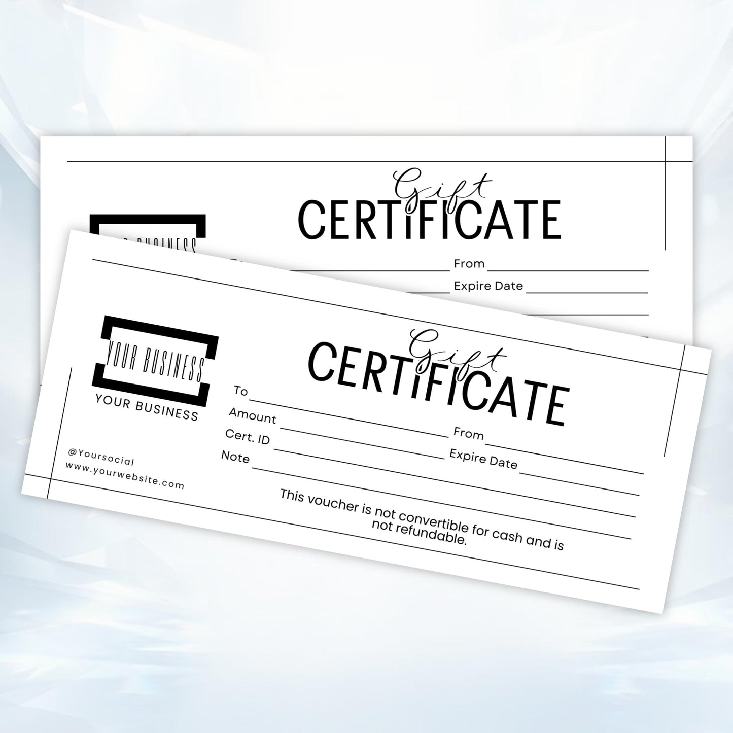 Gift Certificate Template, DIY Printable Gift Voucher Certificate, Minimalist, Modern Gift Certificate, Canva Editable, Instant Download