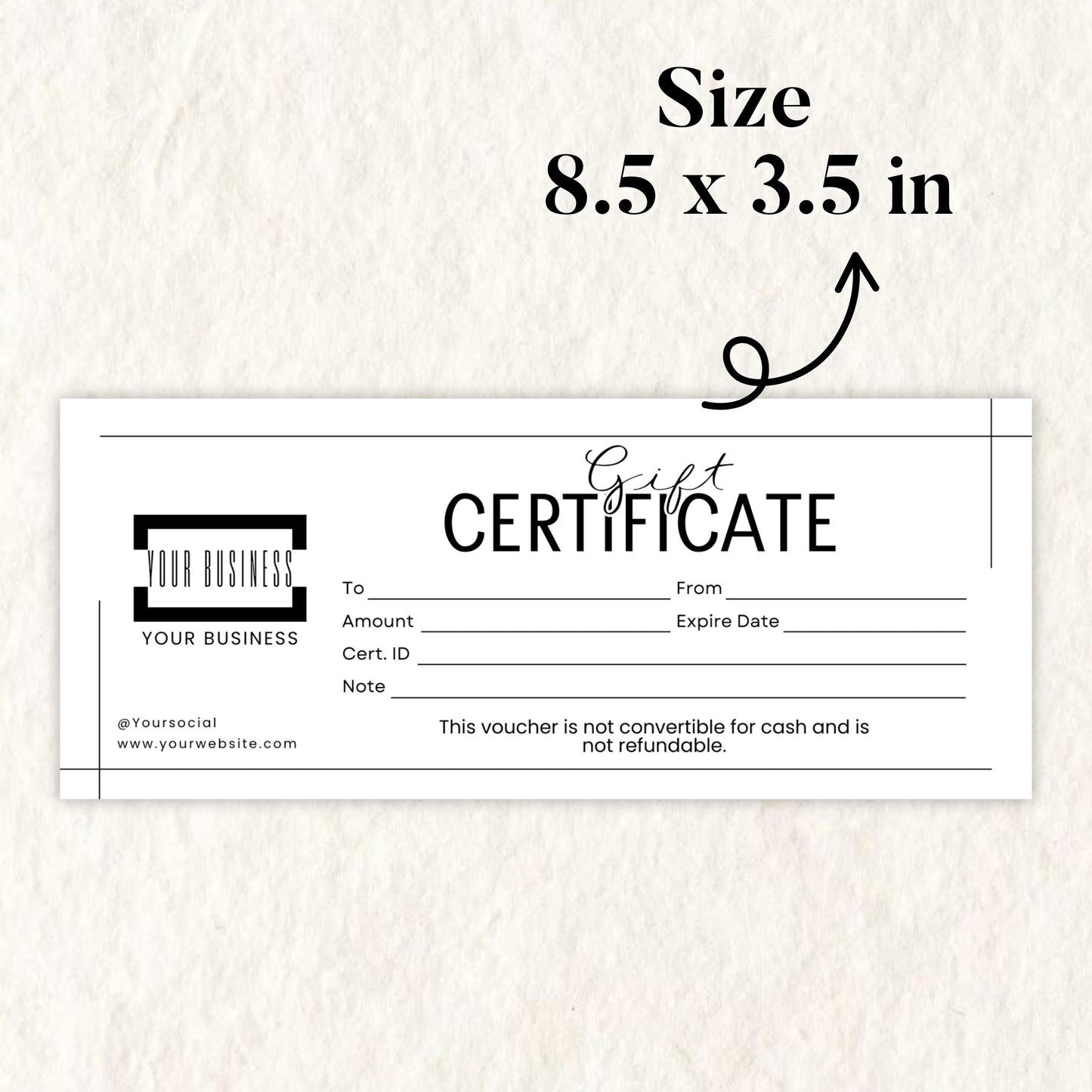 Gift Certificate Template, DIY Printable Gift Voucher Certificate, Minimalist, Modern Gift Certificate, Canva Editable, Instant Download