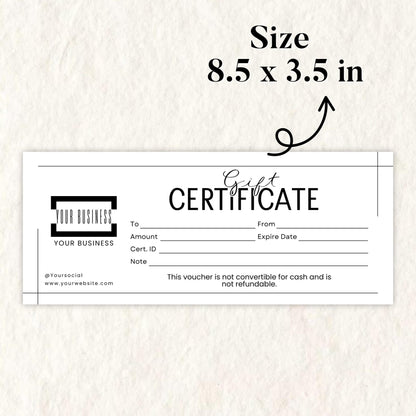 Gift Certificate Template, DIY Printable Gift Voucher Certificate, Minimalist, Modern Gift Certificate, Canva Editable, Instant Download