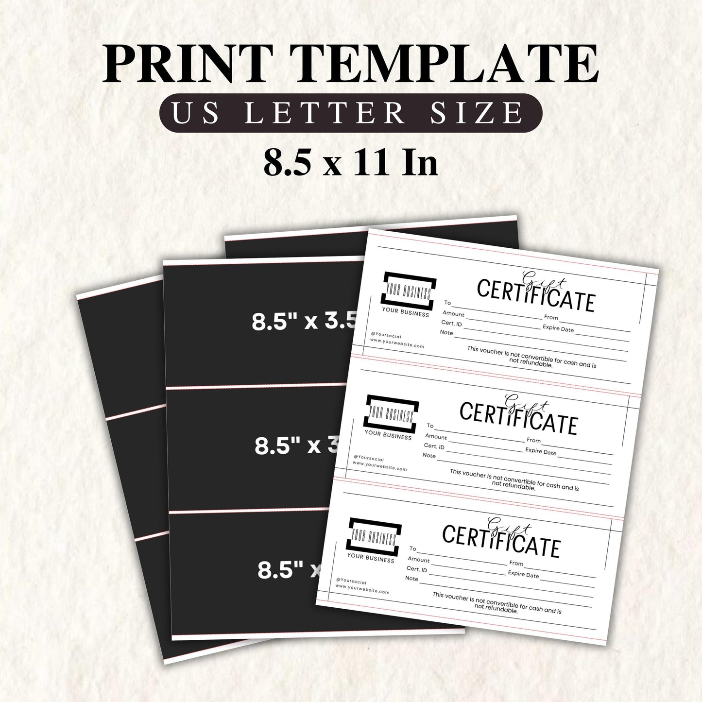 Gift Certificate Template, DIY Printable Gift Voucher Certificate, Minimalist, Modern Gift Certificate, Canva Editable, Instant Download