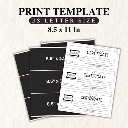 Gift Certificate Template, DIY Printable Gift Voucher Certificate, Minimalist, Modern Gift Certificate, Canva Editable, Instant Download