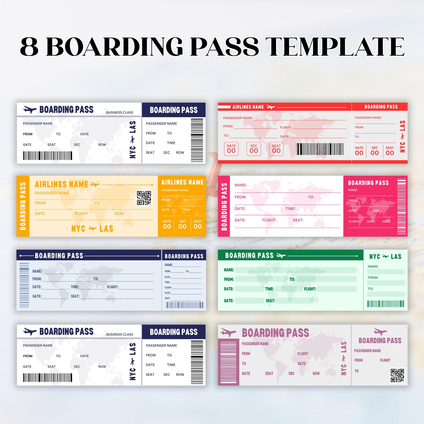 Editable Us Passports for Kids, Printable Passport for Kid for Playing Travel and Learning,kids Boarding Pass, Stamps & Visas Canva Template