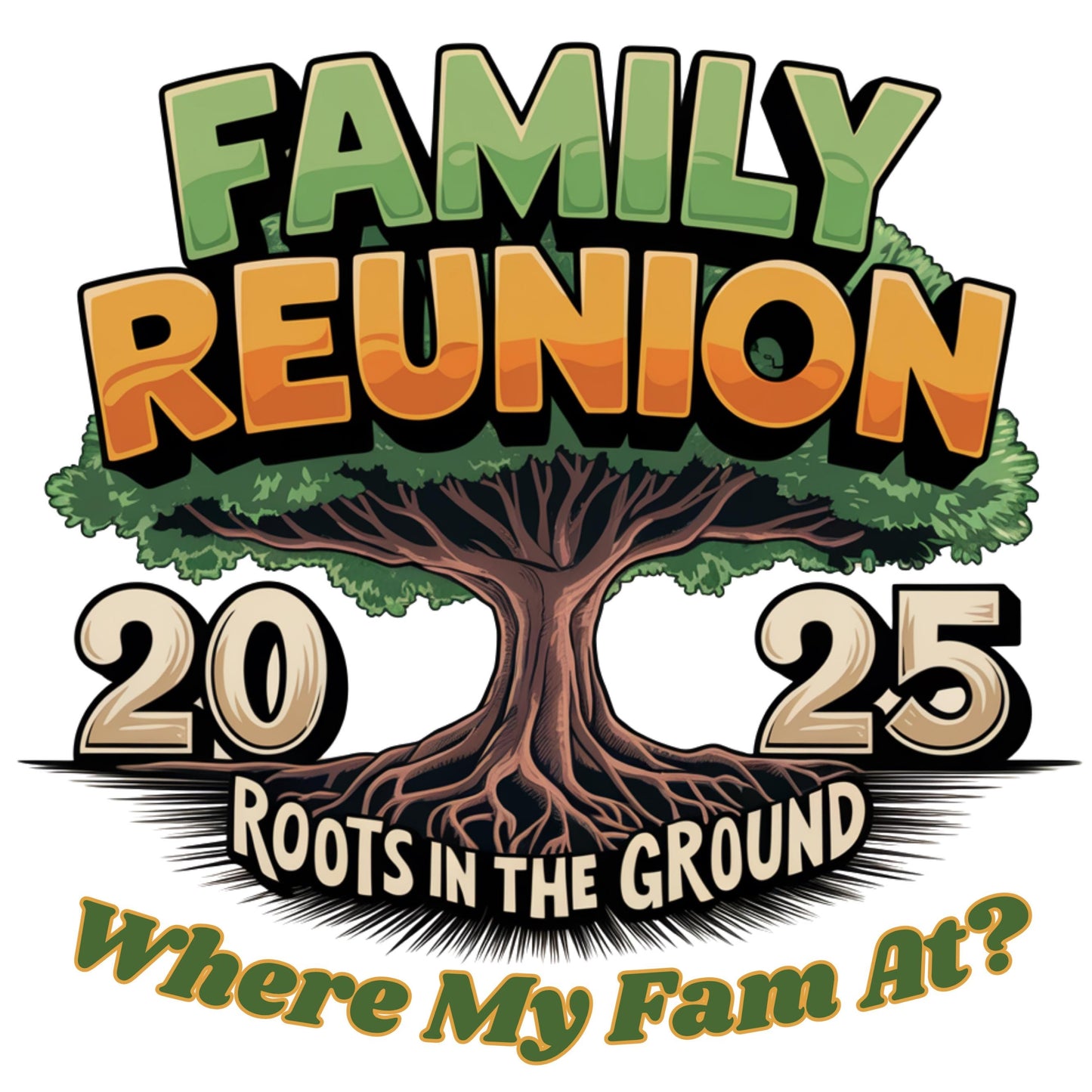 Family Reunion Tree 2025 Png, Where The Fam At? Family Reunion 2025  Family Reunion Shirts Png, png, Family Tree svg, Tree Of Life png