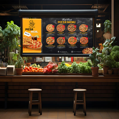 Animated Digital Download Tv Restaurant Menu Template, catering menu, Restaurant menu Display screen, Editable menu Board, Canva template