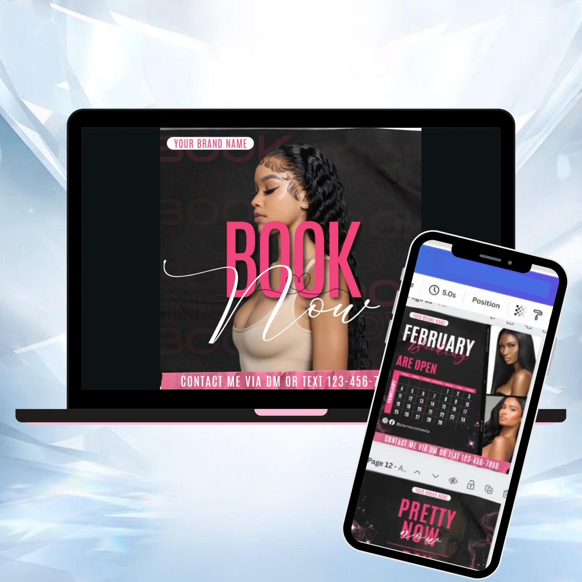 Hair Stylist Instagram Post Template, Black and Pink Hairstylist Template, Hair Instagram Template, Hair Salon Instagram, Hair Care Template