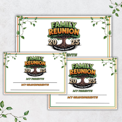 Name Tags Family Reunion, Reunion Name Tags, Family Reunion Name Tag Stickers, Family Tree Name Tags, Reunion Certificate