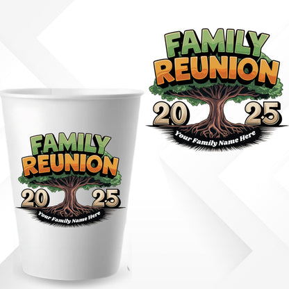 Family Reunion Styrofoam Cup Sticker Template, Editable Party Cup Template Customizable Styrofoam Cup Design, Cup Sticker Template