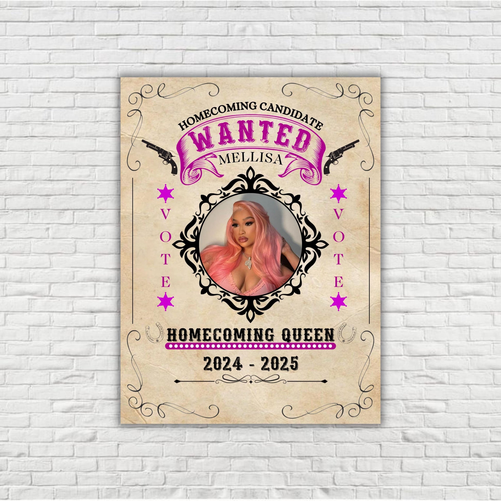 Editable Wanted Poster Homecoming Queen, Homecoming Poster, Homecoming Campaign, Class Treasurer, Class President, Edit then Print poster