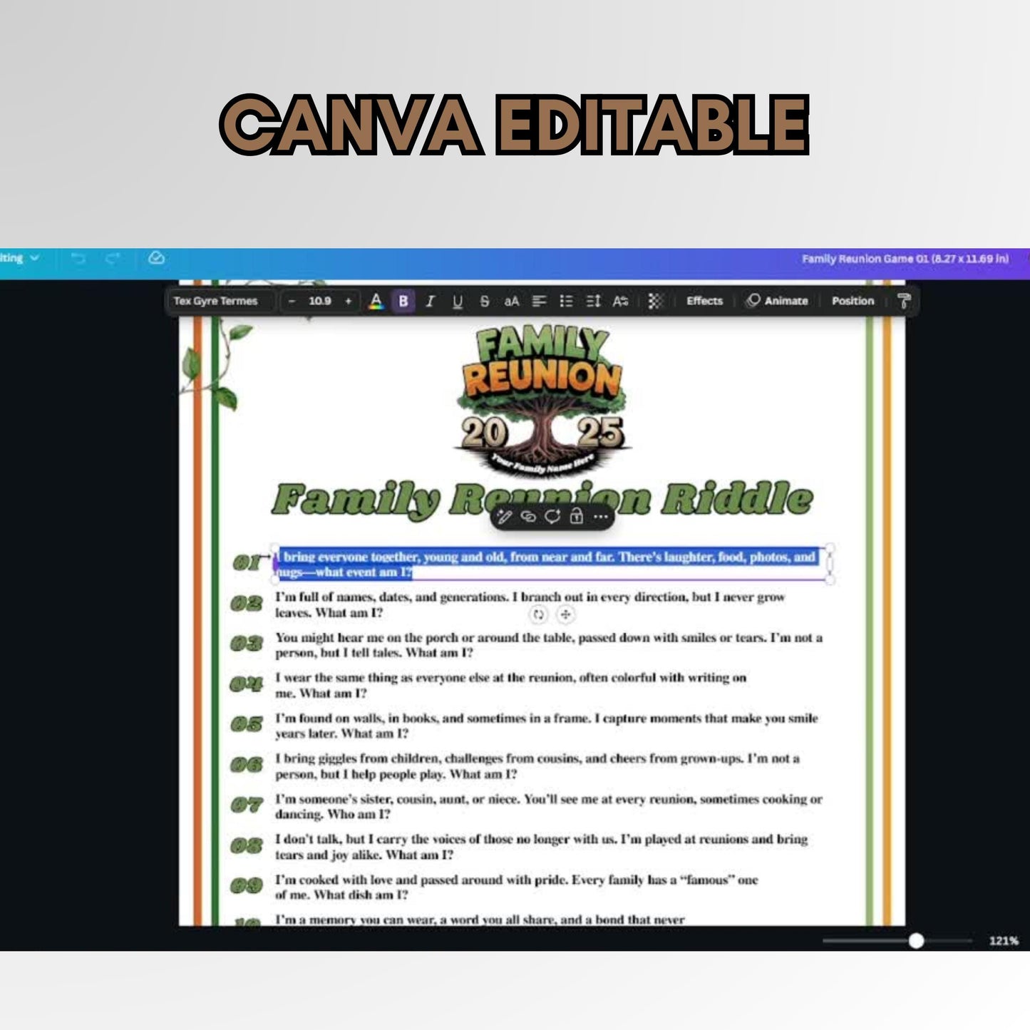 Family Reunion Tree Party Bundle, Styrofoam cup sticker, Family Reunion 2025, Family Reunion Png, png,Family Reunion Riddles,Reunion nameTag