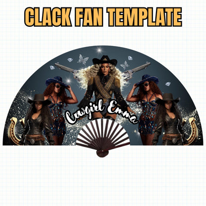 Cowboy Carter Inspired Clack Fan Template, Clack Fan Squad Png, Cowgirl Fan Template, Western Clack Fan Design, Cowgirl Carter Clack Fan Png