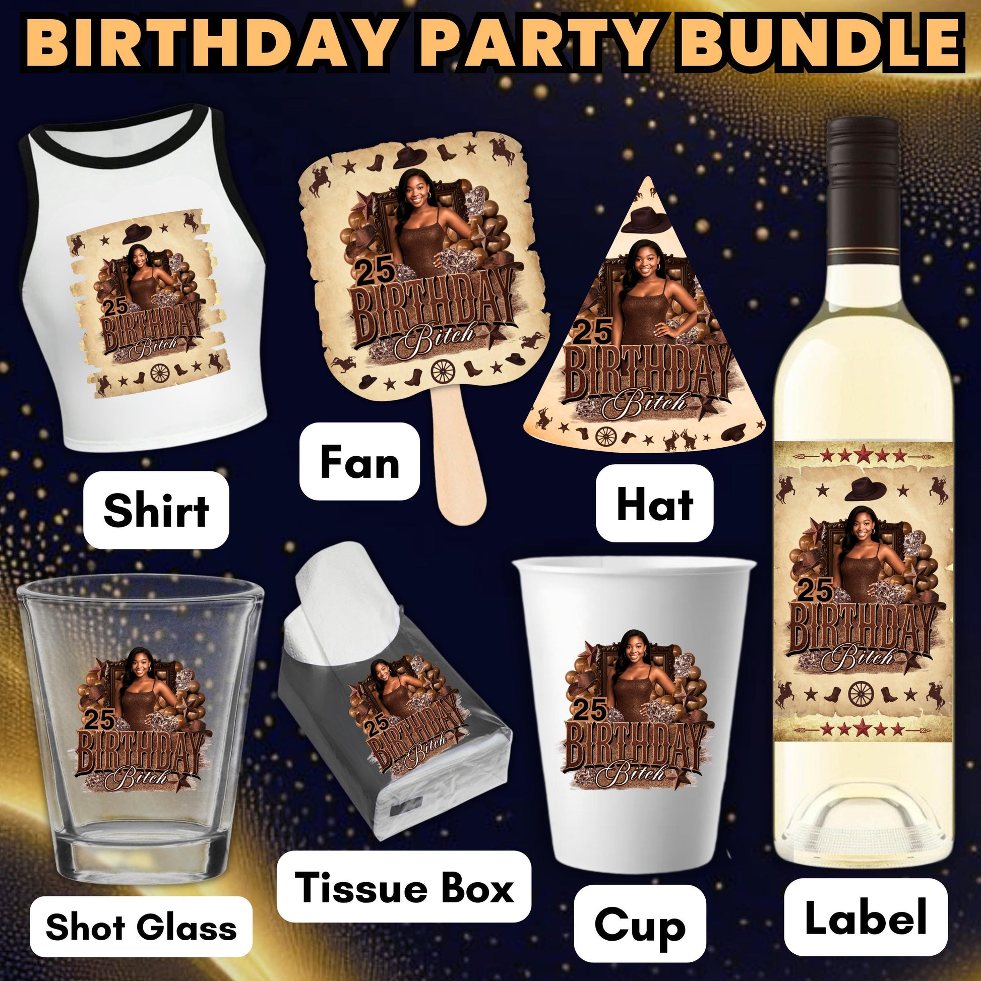 Hoedown Styrofoam birthday Bundle, Styrofoam Cup Sticker Template, Shot Glass Label,Party Shirt Design Hoedown Birthday Design Party Bundle