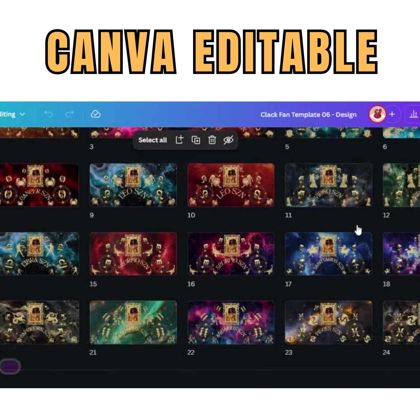 Zodiac Click Clack Fan Design Bundle,birthday Squad Clack Fan Templates,where Them Fans at Zodiac Signs Clack Fan,boots on the Ground Signs