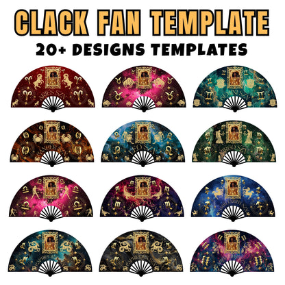 Zodiac Click Clack Fan Design Bundle,birthday Squad Clack Fan Templates,where Them Fans at Zodiac Signs Clack Fan,boots on the Ground Signs