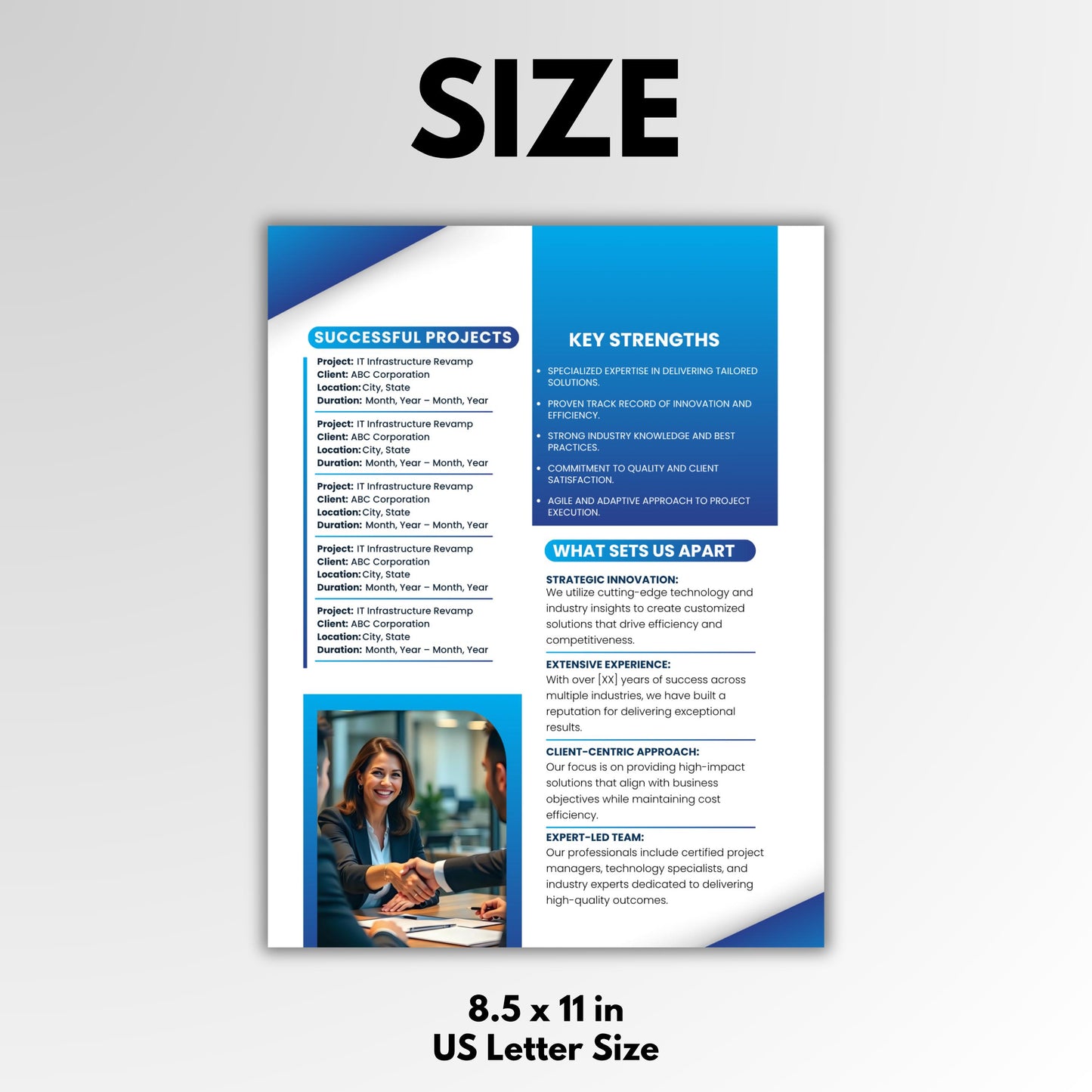 Capability Statement Canva Template, Business Capability Statement Design, Company Overview, Government Contracting Business Documen