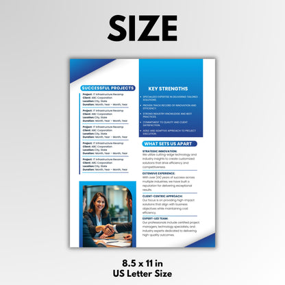 Capability Statement Canva Template, Business Capability Statement Design, Company Overview, Government Contracting Business Documen