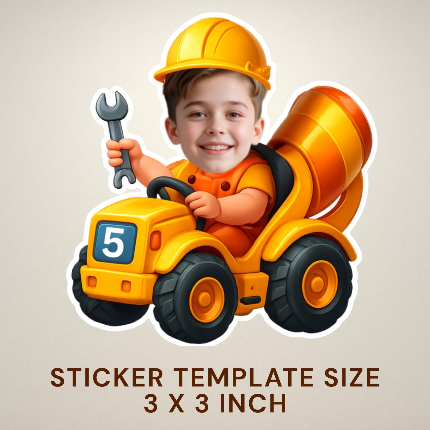 Construction Face Cupcake Toppers, Custom Face Cupcake Toppers,  Personalized Party Decor, Custom Cake Decorations, Digital Download