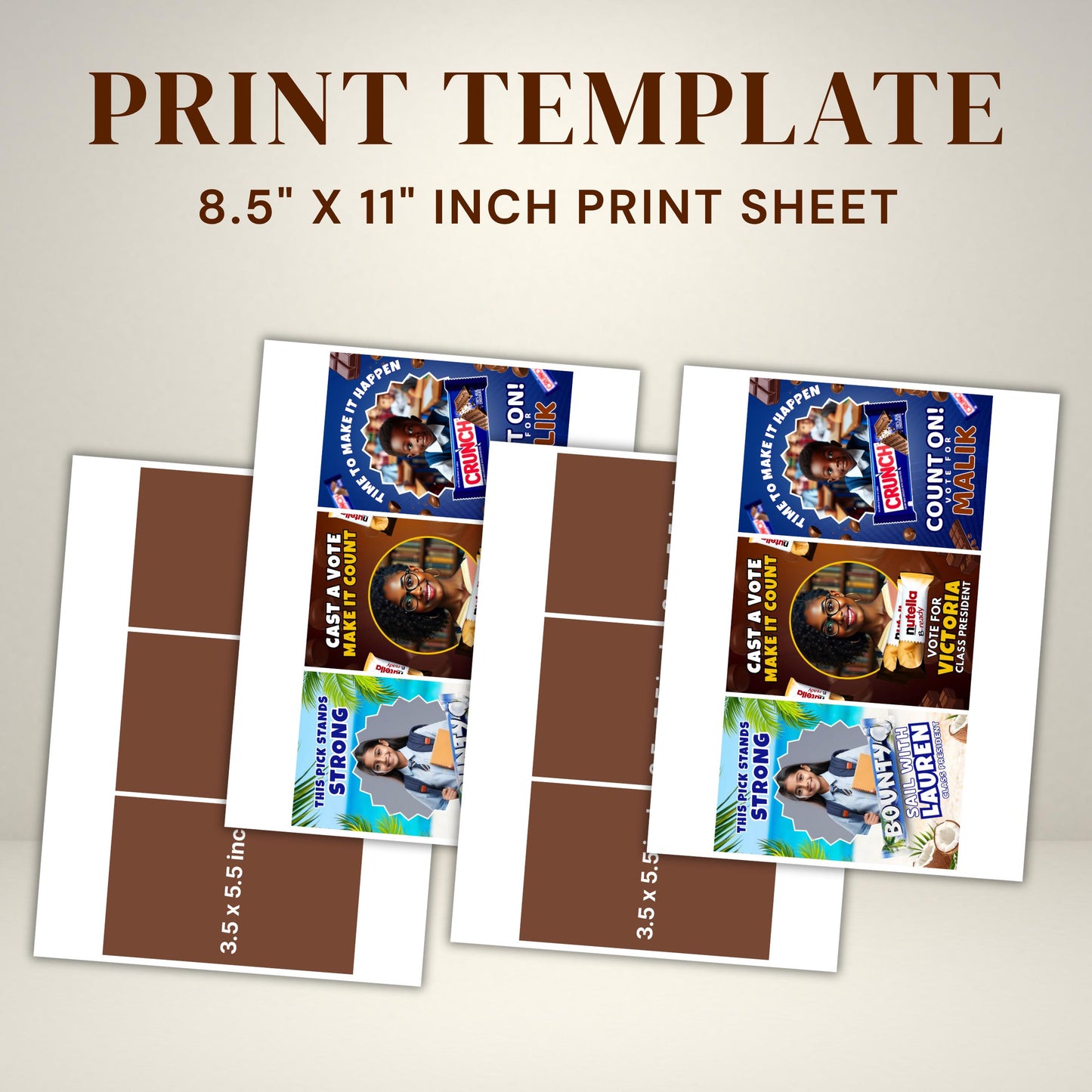 10 Homecoming Candy Card, homecoming campaign Candy Tags, student council, Homecoming Candy Card Tags, canva template, digital download