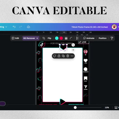 TIKTOK Selfie Frame Template, Social Media Photo Frame, TikTok Photo booth frame, Tiktok theme photo frame, instant download