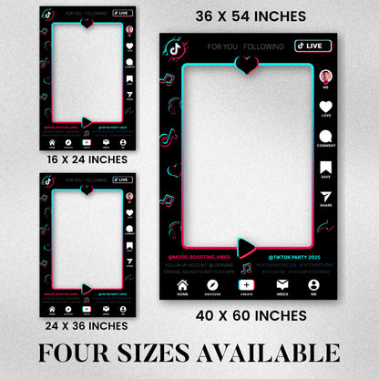 TIKTOK Selfie Frame Template, Social Media Photo Frame, TikTok Photo booth frame, Tiktok theme photo frame, instant download